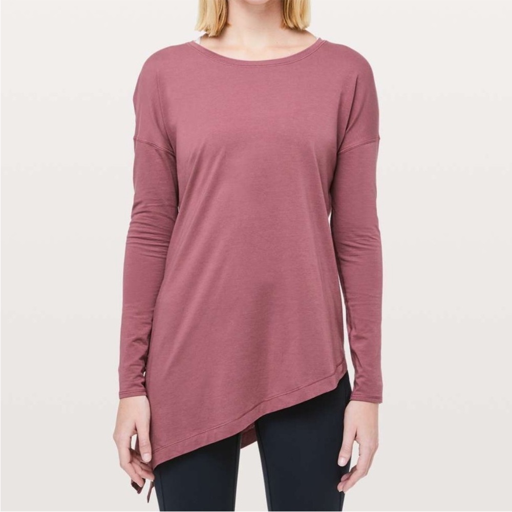 Purple asymmetrical long sleeve shirt